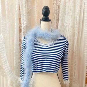 Sold ♡ Vintage Stripe Crop w/ Lace Trim 🦋